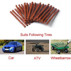 DAIFUQIHUA 100 Pcs Tire Plugs, The Strings of Tire Repair Kit, Tire Patch Plugs, Plugs to Fix A Flat, Suits Car, ATV, UTV, Motorcycle, Wheelbarrow