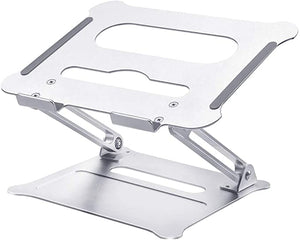 DAIFUQIHUA foldable and portable aluminum alloy laptop stand with heat dissipation PC holder with adjustable height and angle suits for posture correction compatible with pad /Notebook supporting size from 7 to 17.3 inches (silver)